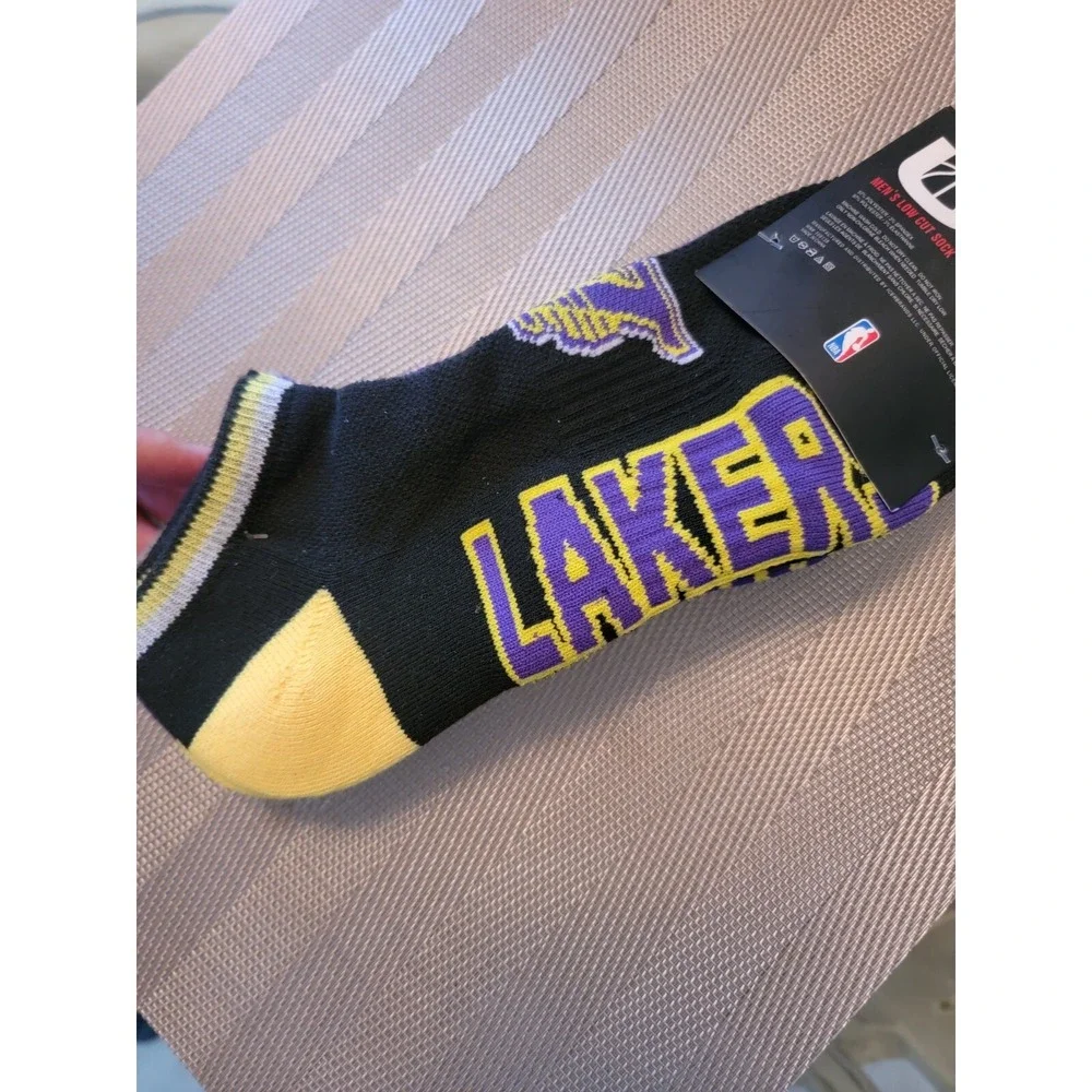 Los Angeles Lakers Low cut Socks 3 Pair Shoe Size Men 6-12 NBA Licensed NWT!!